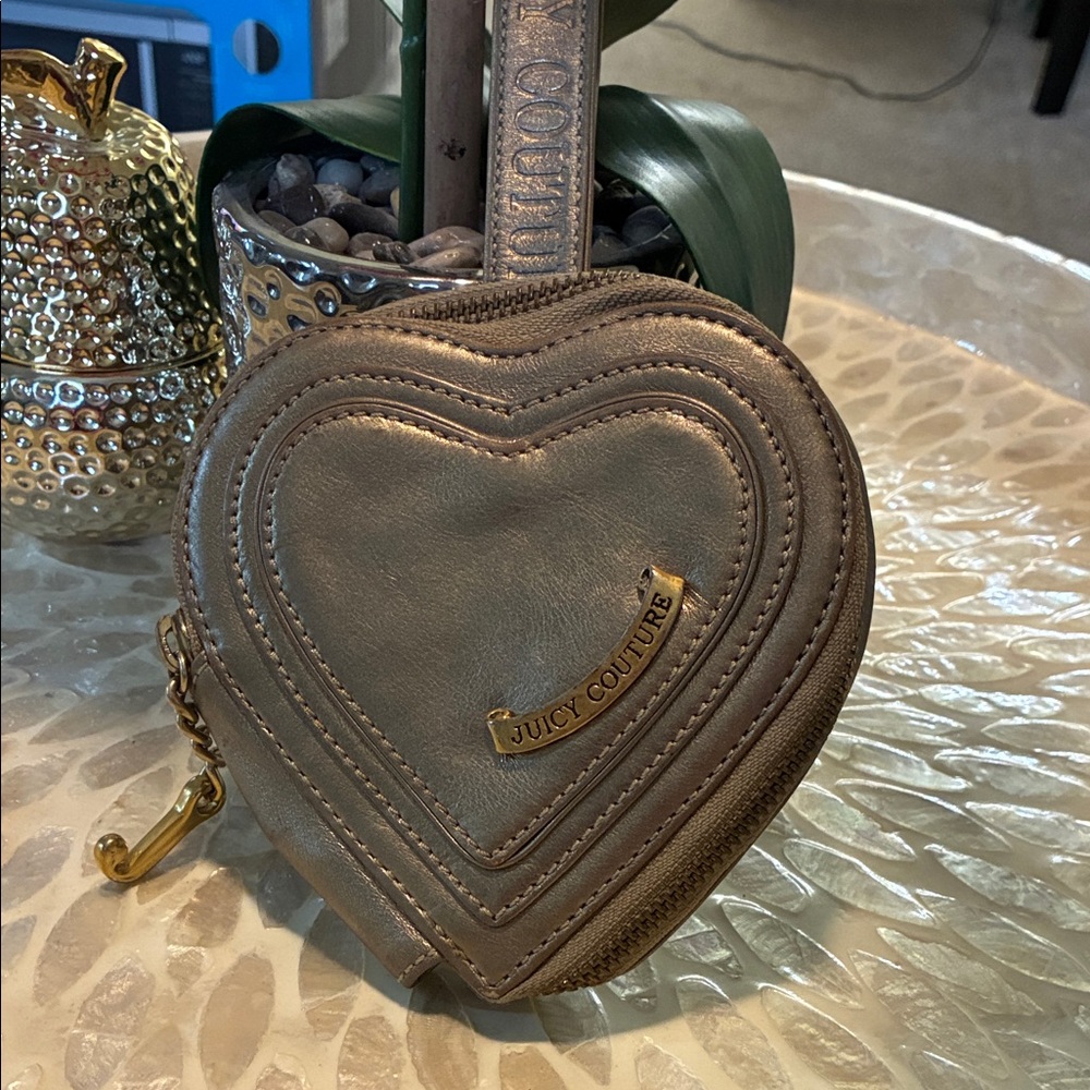 Juicy Couture Gold Heart-Shaped Coin Purse